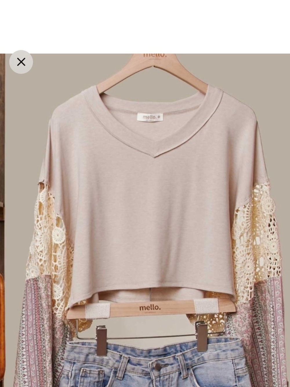 172 | Bell Sleeve Crochet Boho Top